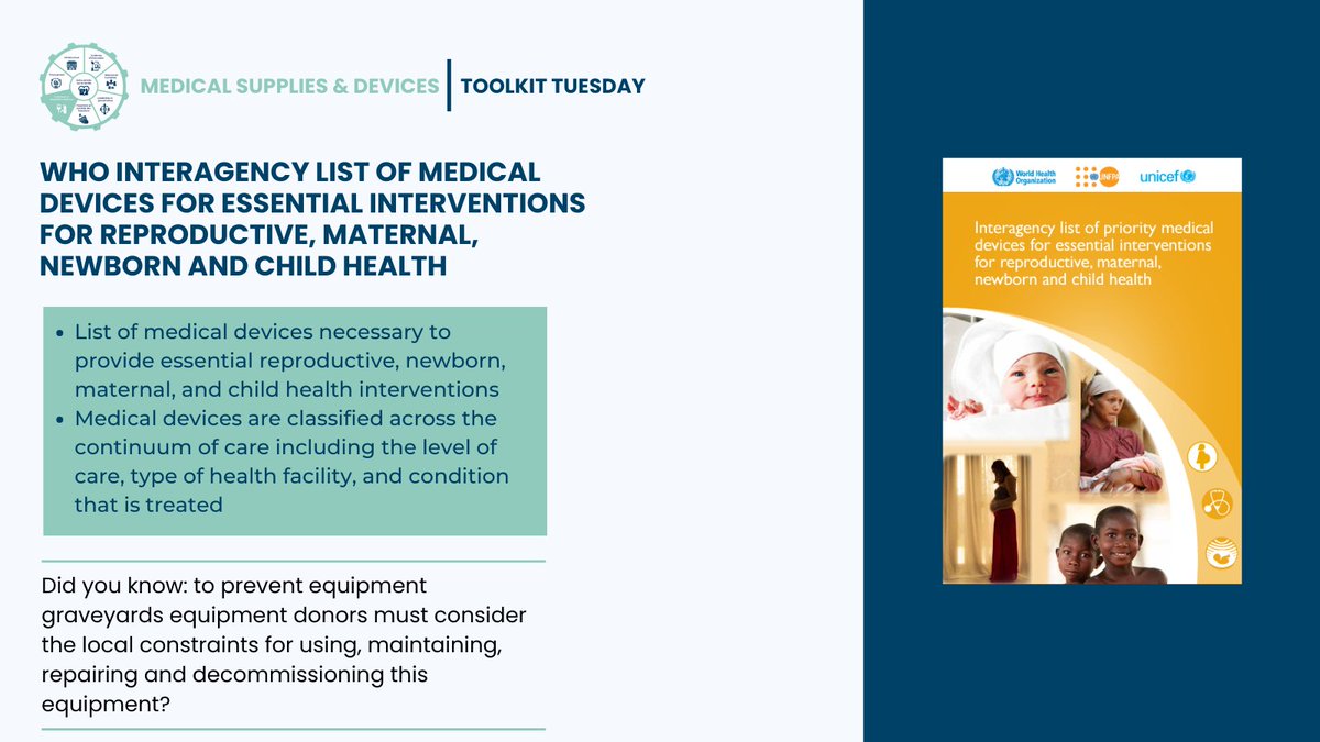 Newborn Toolkit (@newborntoolkit) on Twitter photo ⚙️This #ToolkitTuesday we are showcasing this tool by <a href="/WHO/">World Health Organization (WHO)</a> on medical devices for essential interventions for reproductive, maternal, newborn, and child health. ⚙️
Find out more about this resource here 👉 bit.ly/44oMn2A ⚙️This #ToolkitTuesday we are showcasing this tool by <a href="/WHO/">World Health Organization (WHO)</a> on medical devices for essential interventions for reproductive, maternal, newborn, and child health. ⚙️
Find out more about this resource here 👉 bit.ly/44oMn2A