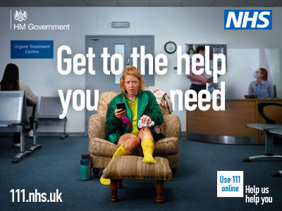 Use 111 online to get assessed and directed to the right place for you, like an urgent treatment centre.

➡️ 111.nhs.uk