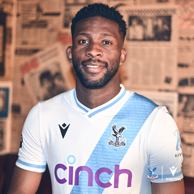 CPFC's tweet photo. The sash is 🔙

Introducing the new 23/24 away kit 🤩

Available to buy online and in store by the end of July 🛍

@MacronSports | @cinchuk