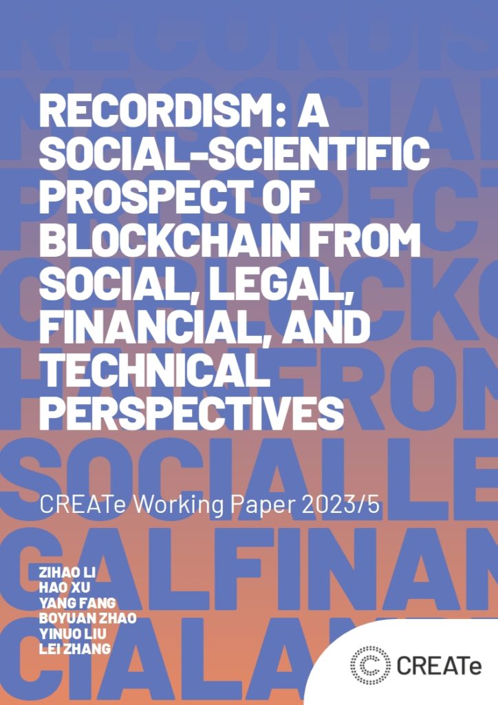 New Working Paper 'Recordism: A social-scientific prospect of blockchain from social, legal, financial, and technical perspectives'. @Raiz_justice & co-authors primarily explore the societal impact of the information transformation empowered by blockchain: create.ac.uk/blog/2023/07/1…