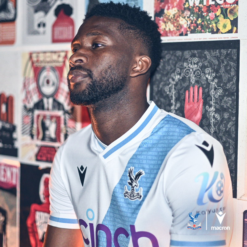 CPFC's tweet photo. The sash is 🔙

Introducing the new 23/24 away kit 🤩

Available to buy online and in store by the end of July 🛍

@MacronSports | @cinchuk