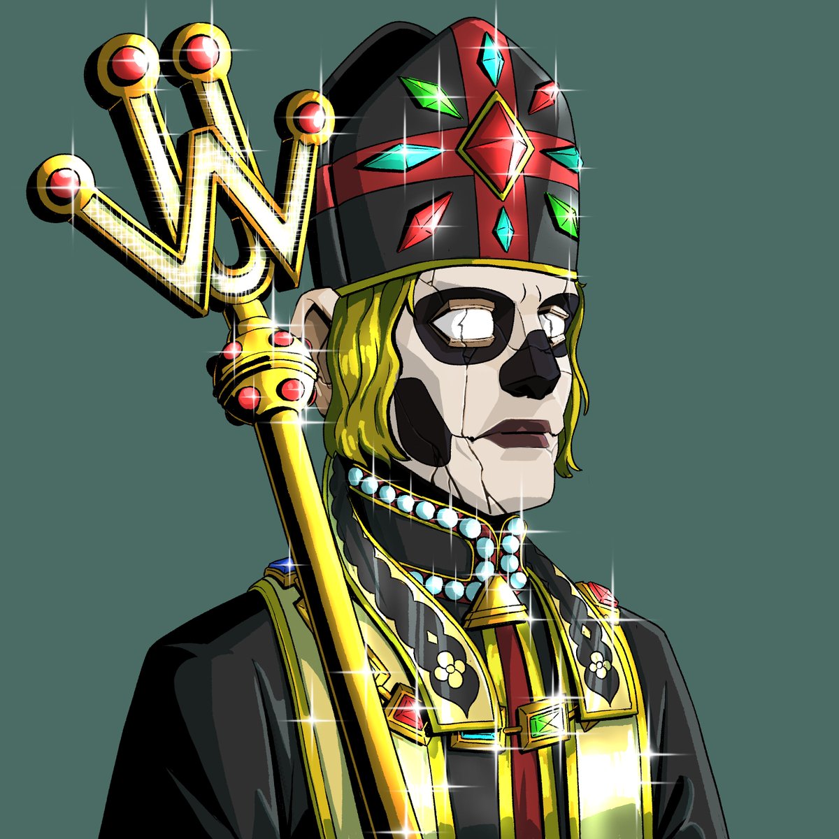 cv_Krueger's tweet photo. ✝️ Tiny Cleric ✝️

The great @94L1_ created a custom 'Tiny Bones' 16x16 pixel art of my 1/1 @UnderworldsNFT.

Do check out this siiick Solana artist..💜 

🙏 Many blessings for this, my friend.

#pixelart #solana #tinybones #underworld https://t.co/7VoKQ4EKG6