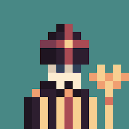 cv_Krueger's tweet photo. ✝️ Tiny Cleric ✝️

The great @94L1_ created a custom 'Tiny Bones' 16x16 pixel art of my 1/1 @UnderworldsNFT.

Do check out this siiick Solana artist..💜 

🙏 Many blessings for this, my friend.

#pixelart #solana #tinybones #underworld https://t.co/7VoKQ4EKG6