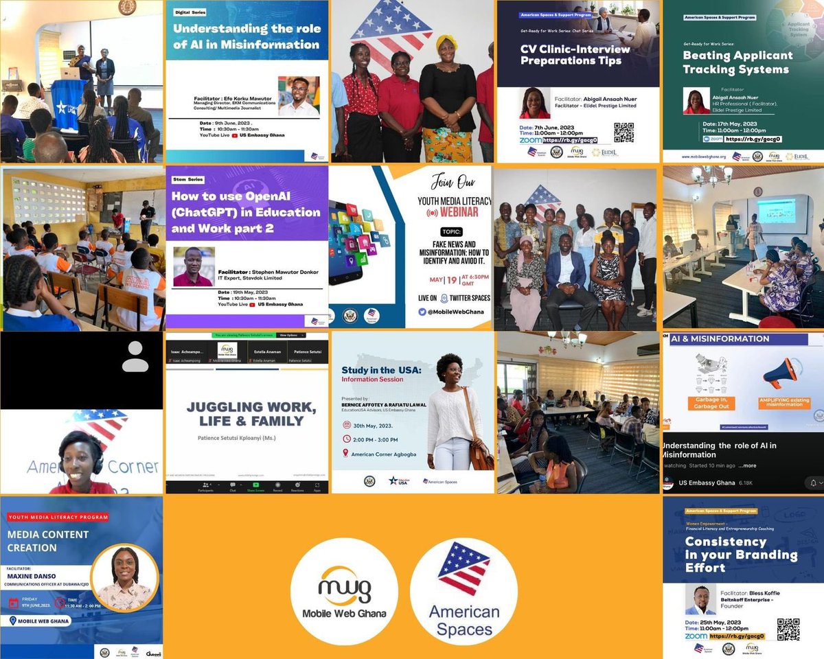 MobileWebGhana's tweet photo. Knowledge is power, and at Mobile Web Ghana, we're here to empower you! β¨π
This #TransformationTuesday we're thrilled to share some valuable insights from our sessions.
#WomenEmpowerment #FinancialLiteracy #EntrepreneurshipCoaching #GetReadyForWork #EducationUSA https://t.co/W5mTcmSqFs