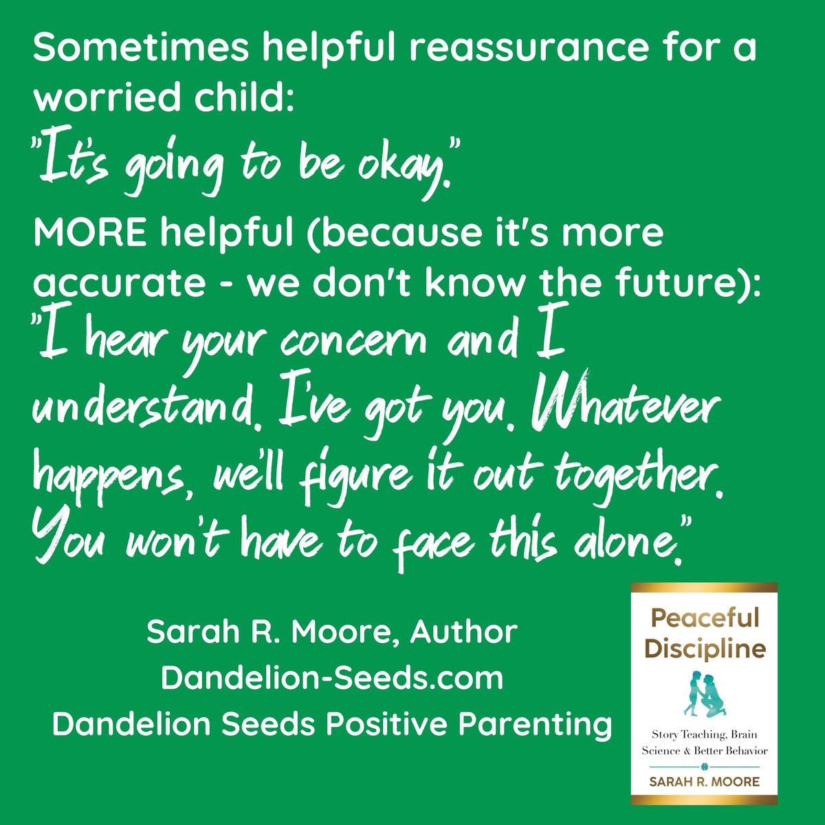 The first one sounds nice, but it's vague, but it's an empty promise. We don't know the future. Better is to reassure the #child that their #feelings make sense, you're there for them, and that you'll figure things out together. That promotes more of a #growthmindset. 💛