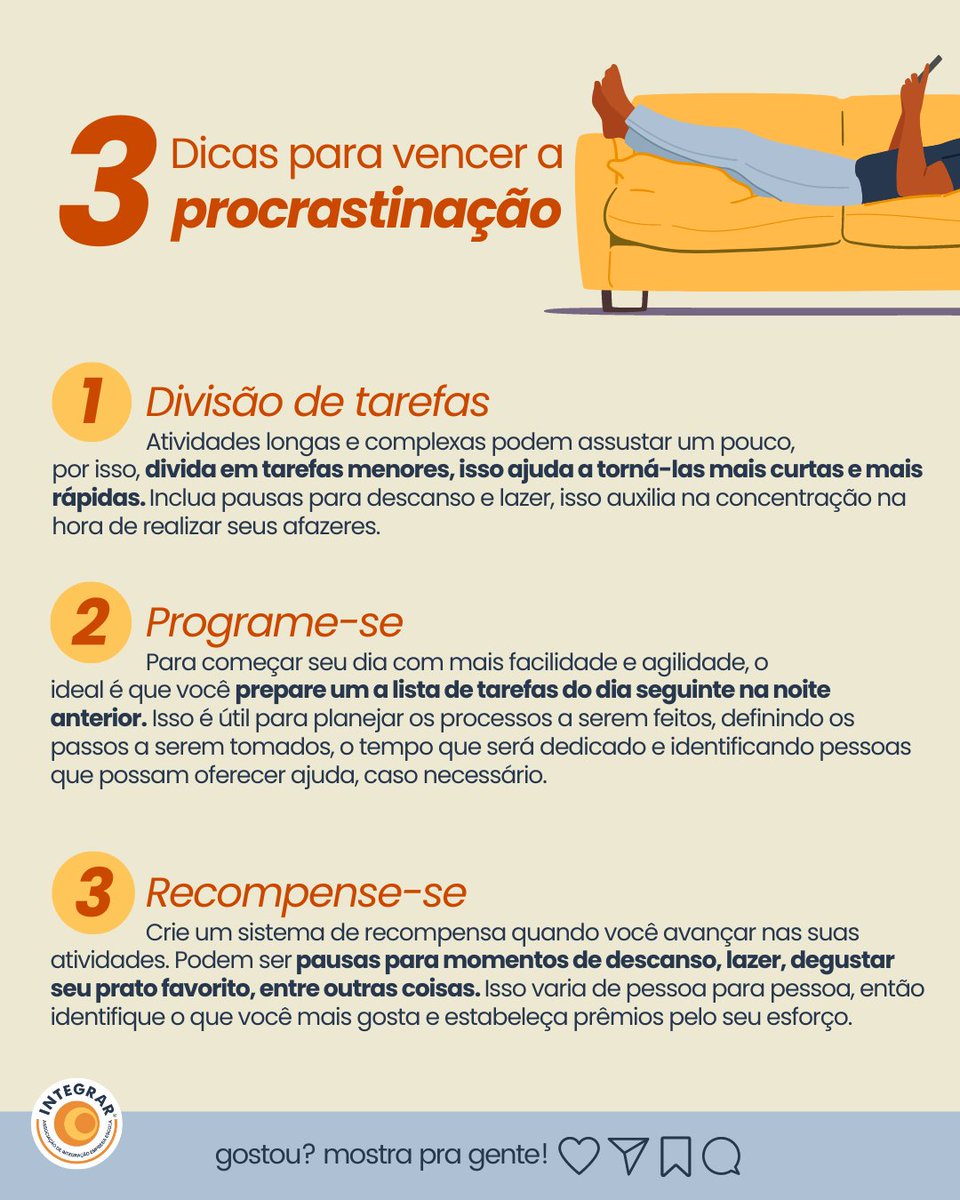 rhintegrar's tweet photo. Já adiou projetos importantes por tempo demais e depois ficou com o prazo apertadíssimo? Não se preocupe, vc não está sozinho!

Confira essas dicas valiosas que preparamos para você vencer a procrastinação e alcançar suas metas e objetivos 👇

#produtividade #procrastinacao #foco https://t.co/GnxXRVtP2k