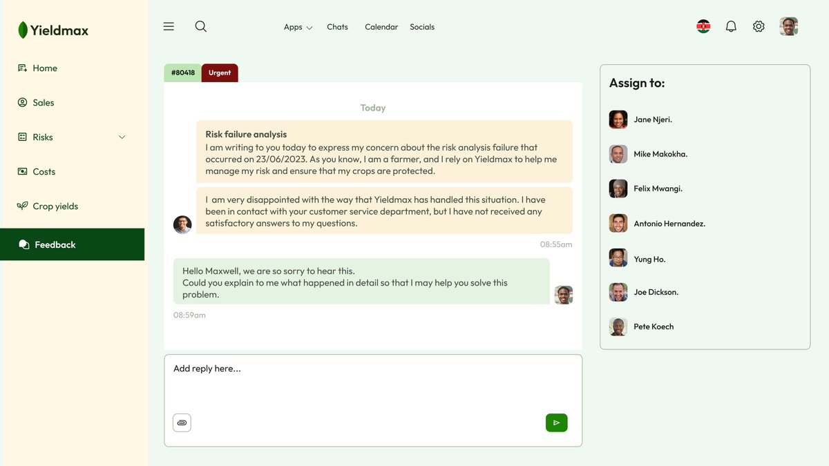 DesignwithTiff's tweet image. Yieldmax has a feedback page where users can provide feedback on the platform and a chat page where users can chat with customer support representatives in real time.
#yieldmax
#saasdashboard
#aipowered
#datatracking
#riskmitigation
#increaseyield