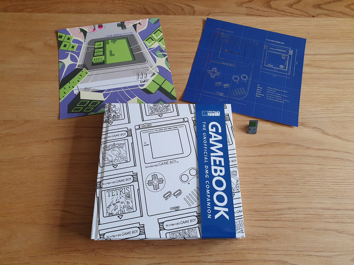 Sadrius's tweet image. The Gamebook has just arrived. I'm really excited to read this and I absolutely love the Gameboy pin and artwork that came with it.

The Gameboy was my introduction to handheld gaming and I have so many great memories of it.