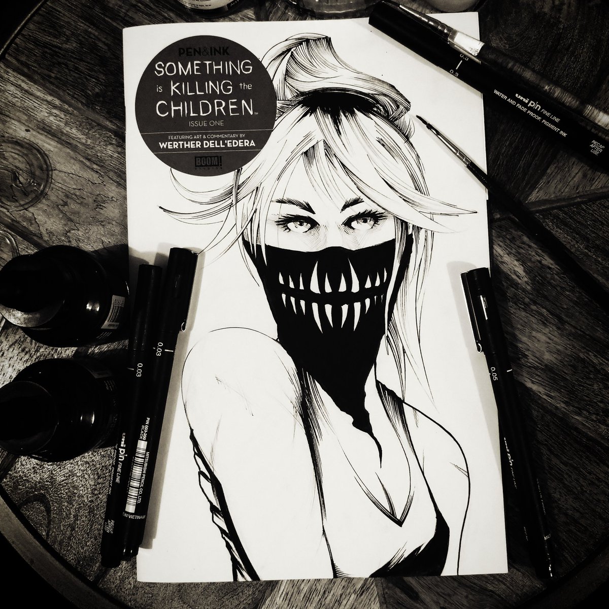 And I've finished the Something is Killing The Children blank cover, I think I've got a House of Slaughter blank cover somewhere too which is great because I ❤️ all of the designs from this series

This is for sale for £75!

#siktc #somethingiskillingthechildren <a href="/JamesTheFourth/">James Tynion IV</a>