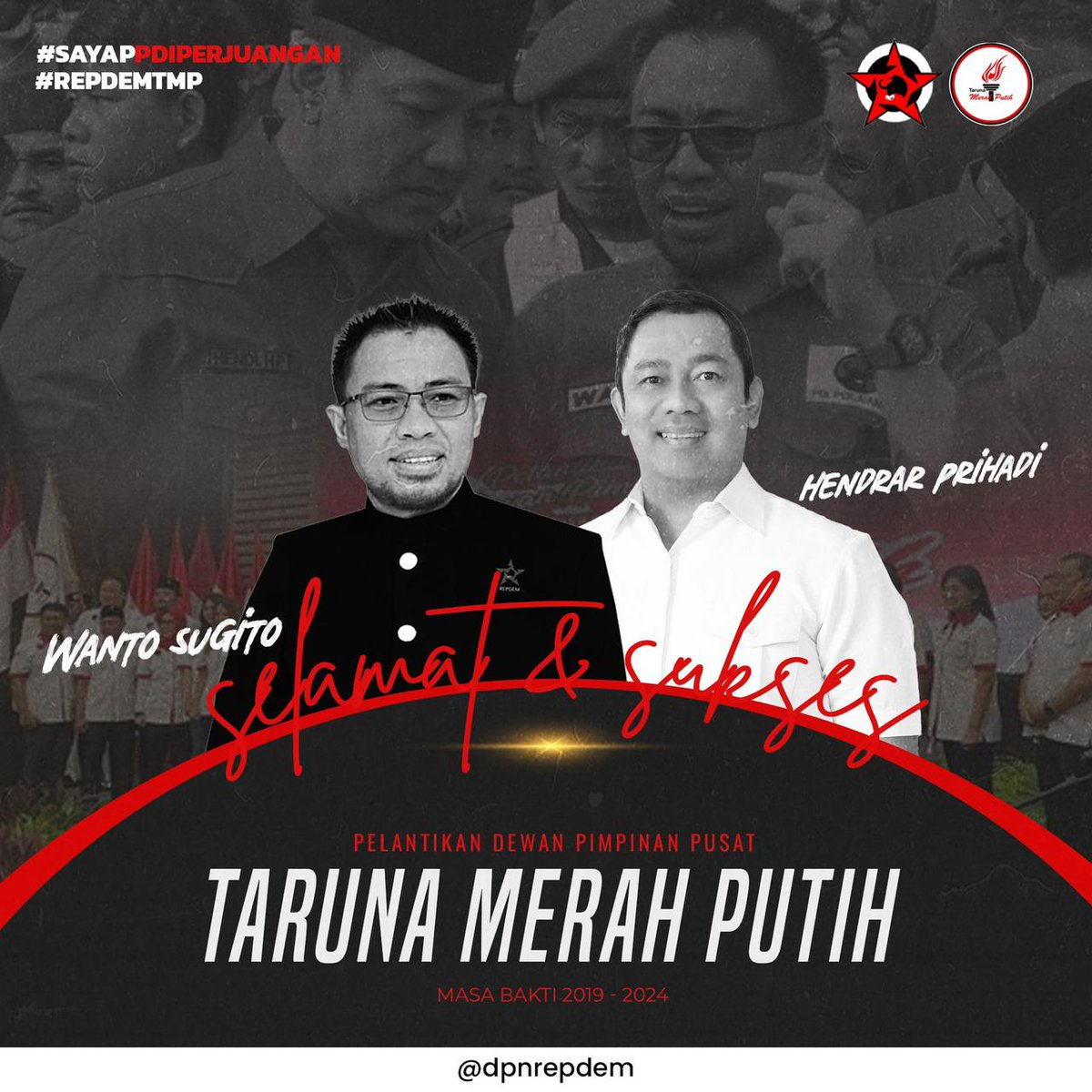 PDI_Perjuangan's tweet photo. Selamat dan sukses atas dilantiknya pengurus DPP @dpptmp siang tadi. Semoga dapat menjalankan tugas dengan baik dan bergotong royong memenangkan @ganjar_pranowo sebagai presiden 2024! Merdeka!!
#pdiperjuangan
#repdem
#tmp
#tarunamerahputih
#sayappdiperjuangan https://t.co/g3KNOSHD6C