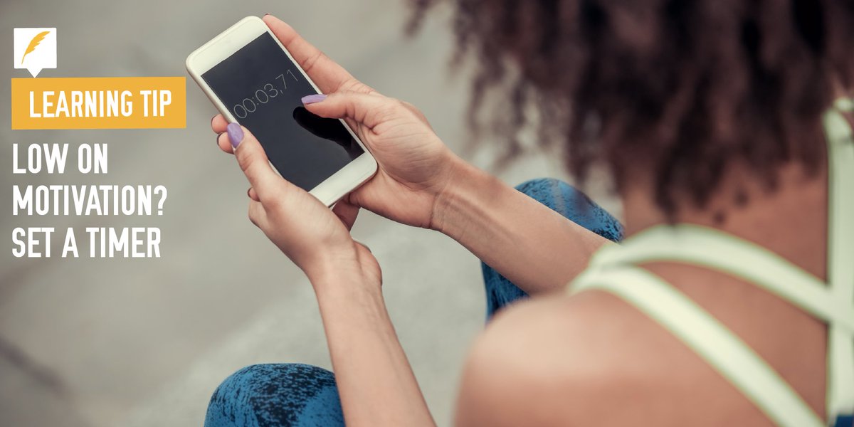 kalvielearning's tweet image. You can also motivate yourself by using a timer⏱. Set a fixed amount of time to work and schedule a break in the near future. This not only limits the amount of effort you need to exert but also gives you something to look forward to—a break."

#LearningTip #Language #Elearning