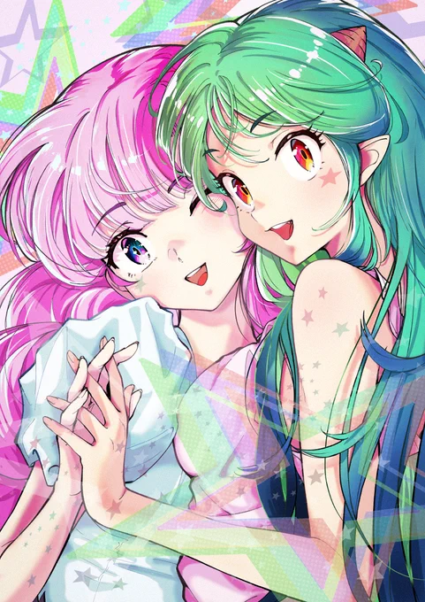 #うる星やつら #ラムちゃん #ランちゃん  「うる星やつら」のラムちゃんとランちゃん お話しでの関係性ってチョット・・・な感じだけど 本当は仲良しなんだと思う。  「ツーショット」