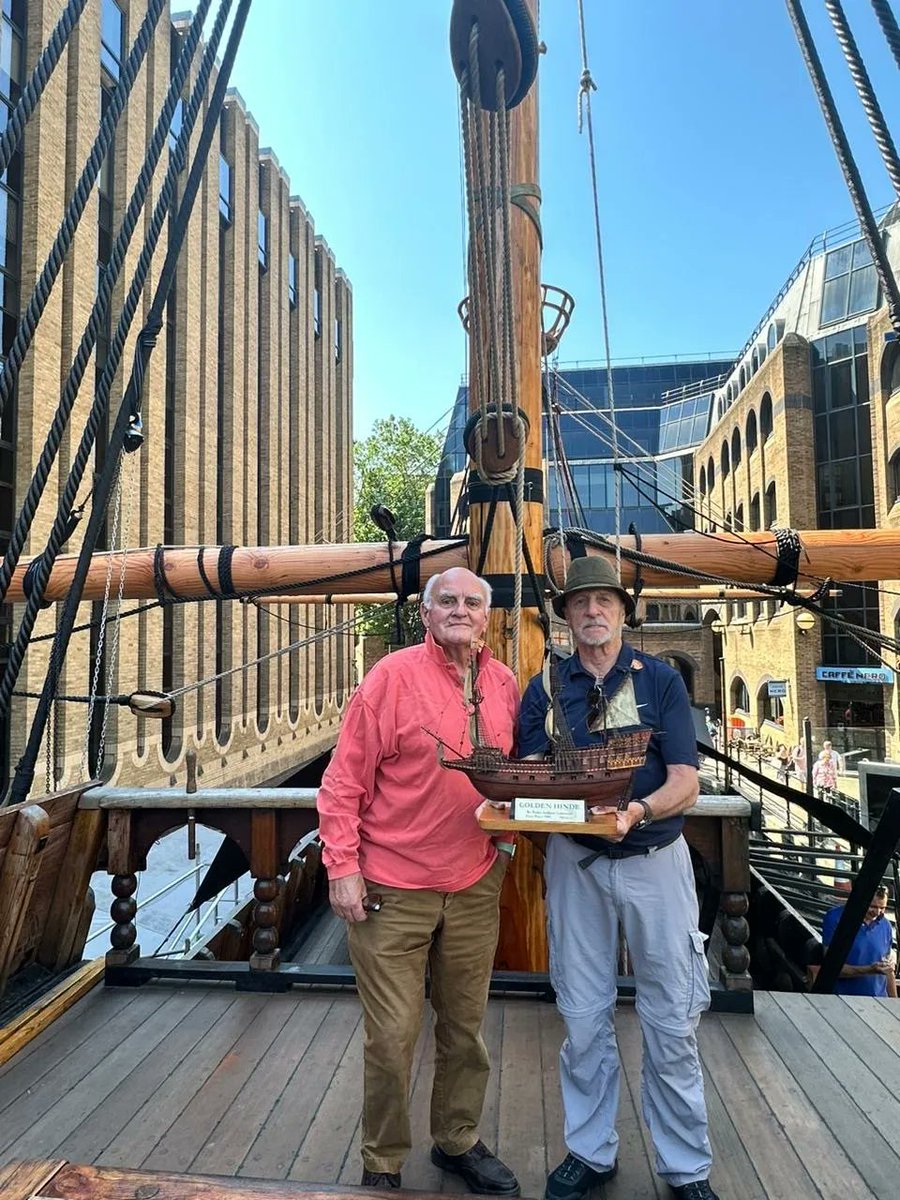 Dr. Pedro Ardines Limonchi kindly travelled  from Mexico to donate a beautiful model of The Golden Hinde that took him three years to build. 
#ModelShip #galleon #donation #TGH50