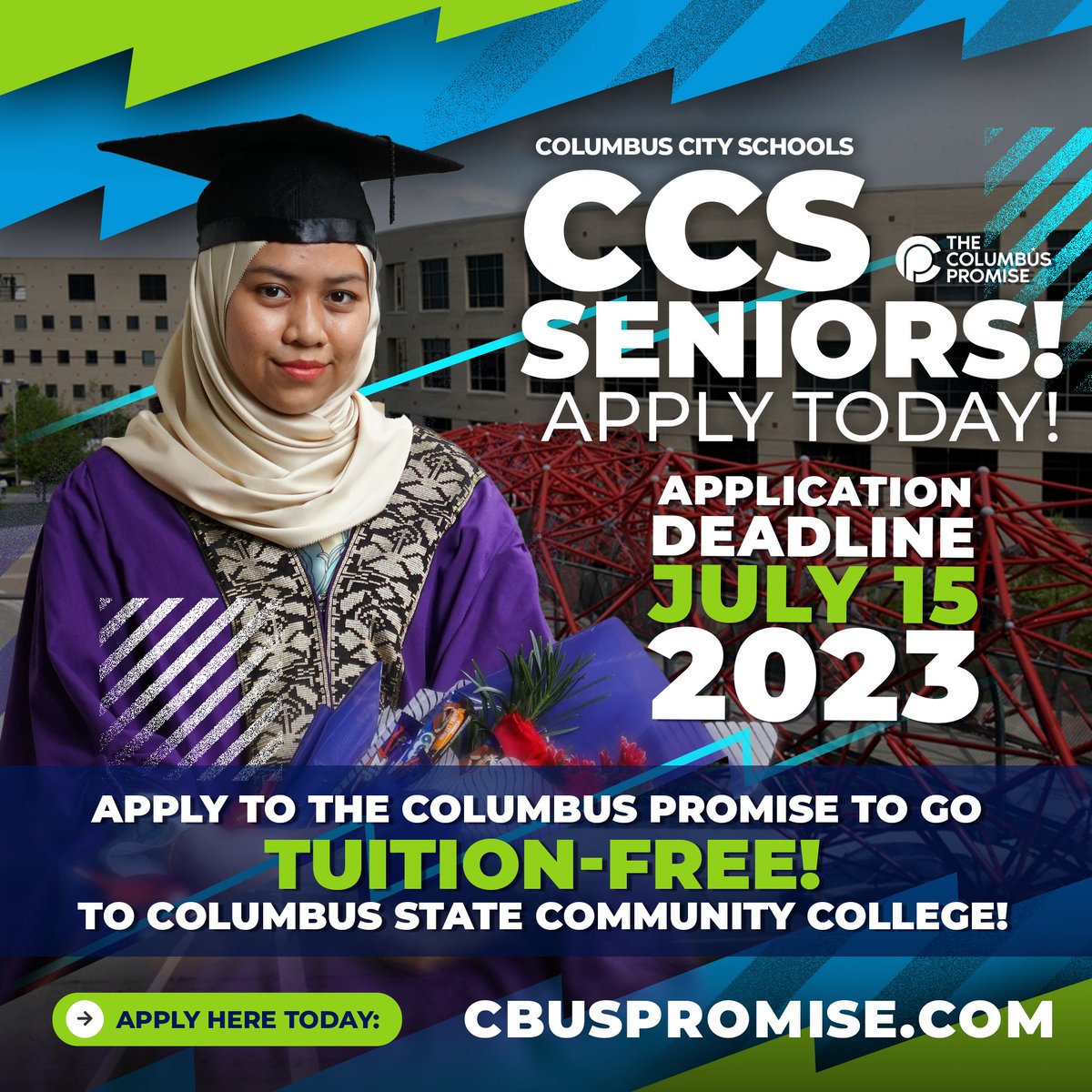 Still need to apply? DON'T WORRY!

#THECOLUMBUSPROMISE is STILL LIVE for CCS Seniors.

CLAIM YOUR SPOT in receiving a #TUITIONFREECOLLEGE experience by completing the FAFSA, applying to CSCC, and completing The Columbus Promise application. The Promise is still yours!

#WEPROMISE