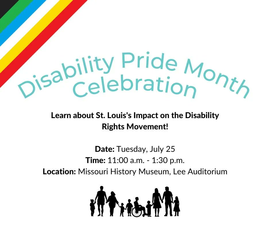LitzSchoolSSD's tweet photo. Celebrate disability pride month at the Missouri History Museum on July 25, from 11 AM-1:30 PM. Learn about St. Louis's role in the disability rights movement and test your knowledge with a trivia quiz!

Register now to secure your spot: https://t.co/9VO8BInDSS https://t.co/sOzDS5Bdyk