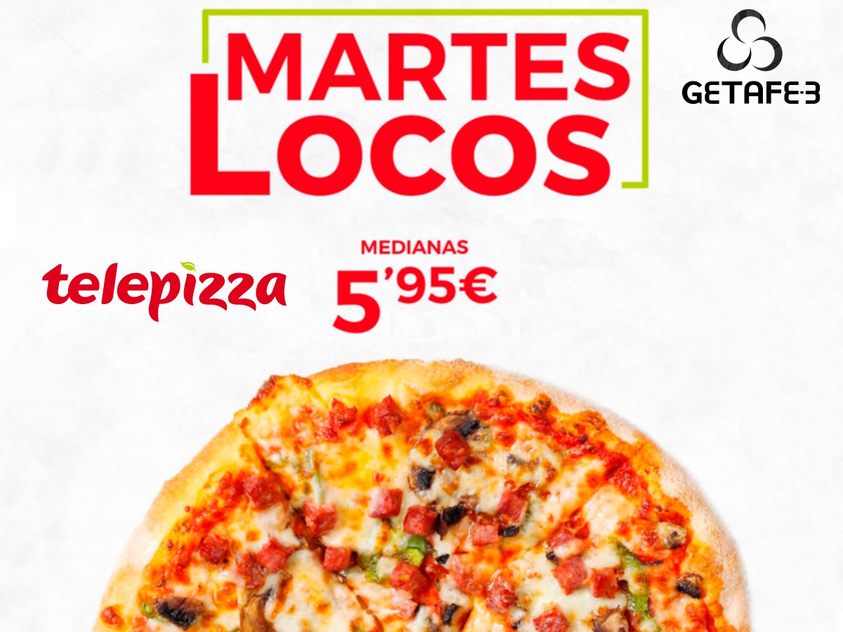 ¡𝑴𝒂𝒓𝒕𝒆𝒔 𝑳𝒐𝒄𝒐𝒔 𝒅𝒆 𝑻𝒆𝒍𝒆𝒑𝒊𝒛𝒛𝒂! 🍕
¡Hoy es el mejor día de la semana para comer una pizza! ¿Sabes por qué? Porque en <a href="/telepizza_es/">Telepizza España 🍕</a>  los martes son Martes Locos y las pizzas medianas las encuentras a 5,95€ 🤪