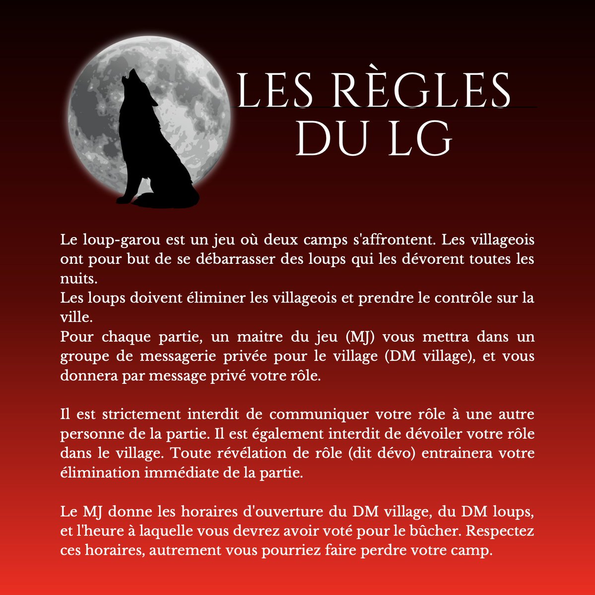 LG_partage's tweet photo. Règles du Loup Garou sur Twitter 
                             ⬇⬇⬇⬇⬇⬇⬇ https://t.co/eLxhlbtiA1