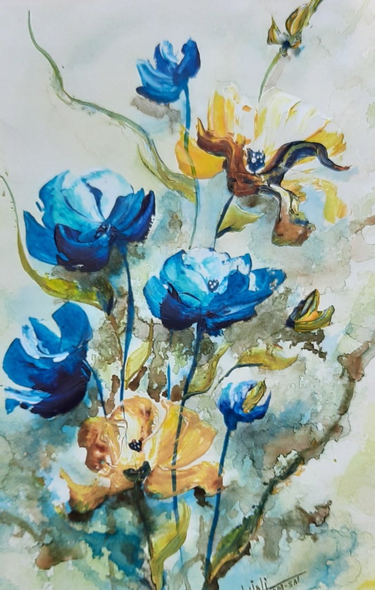 Azure Serenity:
This painting celebrates the ethereal beauty of blue flowers. I try to captures the delicate hues and graceful forms of blue blooms, inviting viewers to immerse themselves in the peaceful ambiance of nature's delicate wonders.
#anjaliaaromaart
#floralpaintings