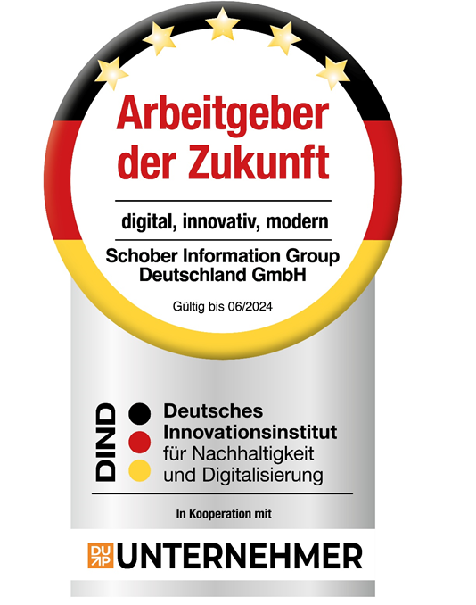 SchoberGroup's tweet photo. Schober wurde vom Deutschen Innovationsinstitut für Nachhaltigkeit und Digitalisierung als „Arbeitgeber der Zukunft“ ausgezeichnet 🏆 - #digital, #innovativ, #modern.  Wir freuen uns sehr über diese Auszeichnung. 👏  
Neugierig? #wearehiring 😊 https://t.co/1hOrlpZzQr https://t.co/TUt2A8kqIF