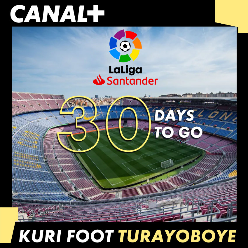 CanalPlusRwanda's tweet image. Shyira vuvuzela na jezi y’ikipe ufana hafi yawe! shampiyona mukunda cyane ya English Premier League na La Liga zisigaje iminsi 30. Ntahandi uzakurikira iyi mikino atari kuri CANAL+.

#CanalPlusRwanda
