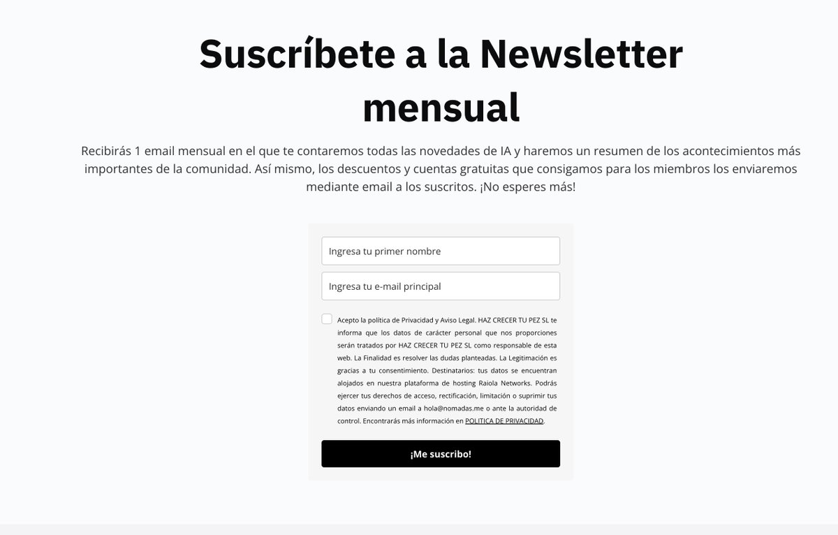 En <a href="/nomadasme/">NomadasME</a> tenemos una nueva #newsletter mensual gestionada por <a href="/David_D2C2/">David_D2C2</a> 

Temas:
🟣Actualidad #ia 
🟣Tools #InteligenciaArtificial 
🟣Ofertas empleo
🟣Clases publicadas
🟣 #plugins y #themes 
🟣Resumen canal t.me/nomadasme 

👉 Accede aquí nomadas.me/suscripcion-ne…