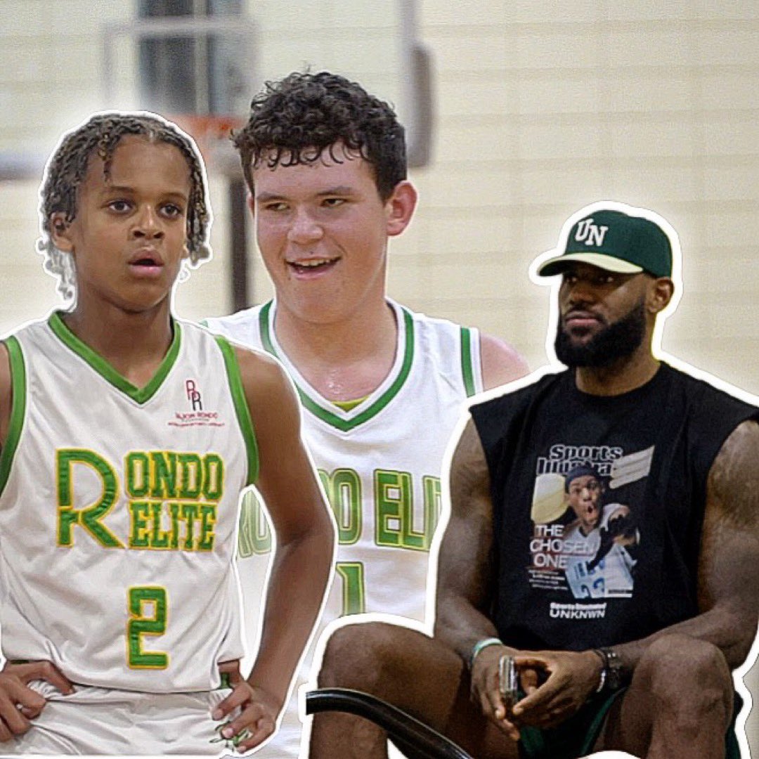 rondoacademy's tweet photo. @KingJames pulls up to support @RajonRondo and @rondoelite at the Jr. Peach State in Augusta. Rondo Elite would bring home the CHAMPIONSHIP on Sunday. There’s A LOT going on over here. STAY TUNED‼️ 👀👀 #JustWaitForIt #RondoElite��️🟢⚪️ https://t.co/XFyh9Xo96A