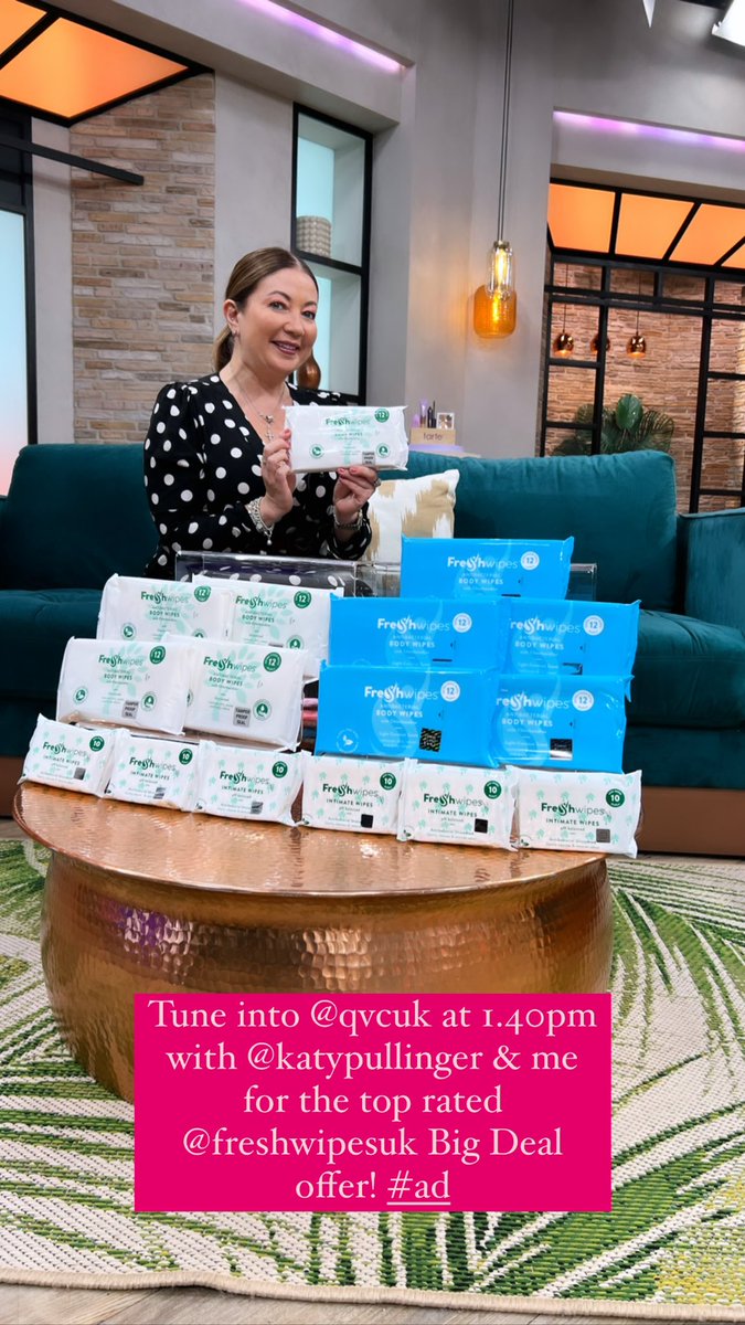 Tune into @qvcuk at 1.40pm with @KatyPullinger & me for the top rated @WipesSwet Big Deal offer! #ad