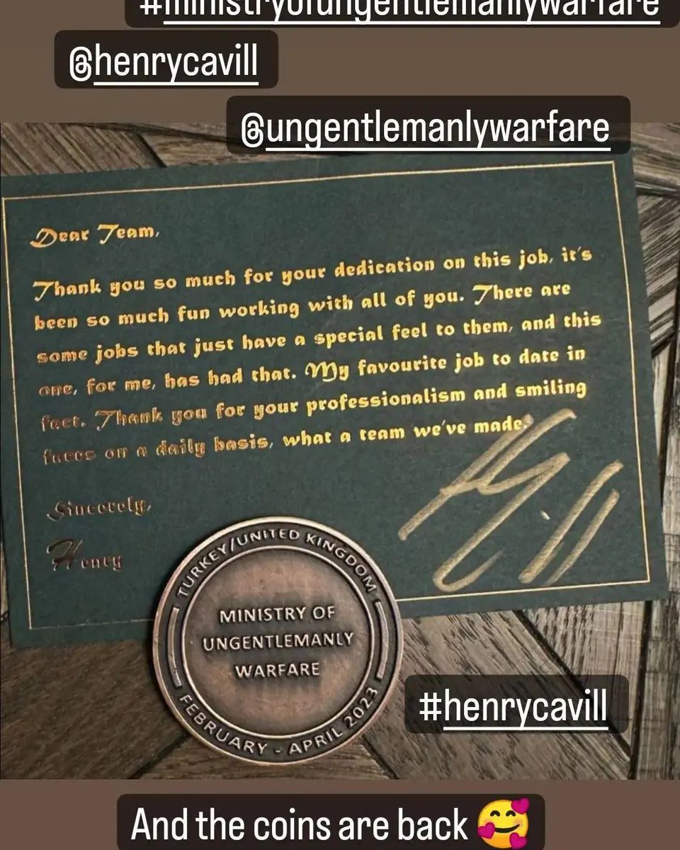 You are amazing #HenryCavill
The coins are amazing and so much thought goes into them

Reposted from #vertupatience Celebration coin for MOUW

#henrycavill
#ministryofungentlemanlywarfare