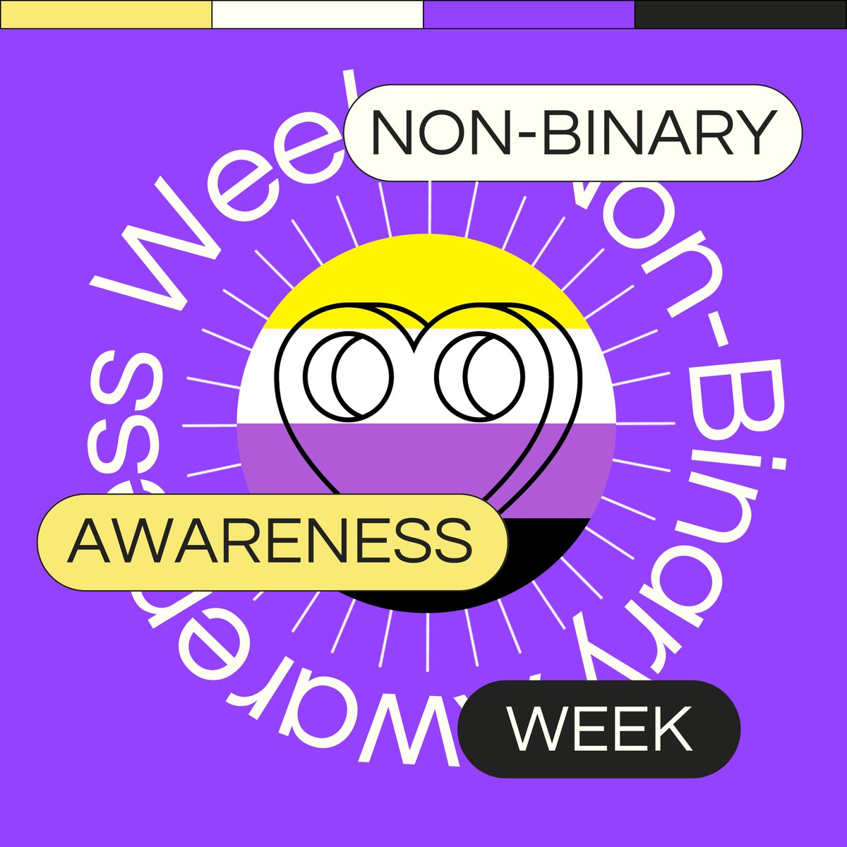 [1/2] It's #NonBinaryAwarenessWeek 💛🤍💜🖤

Did you know that research shows that up to 1 in 4 LGBTQI person identifies as non-binary?

time.com/6079326/nonbin…