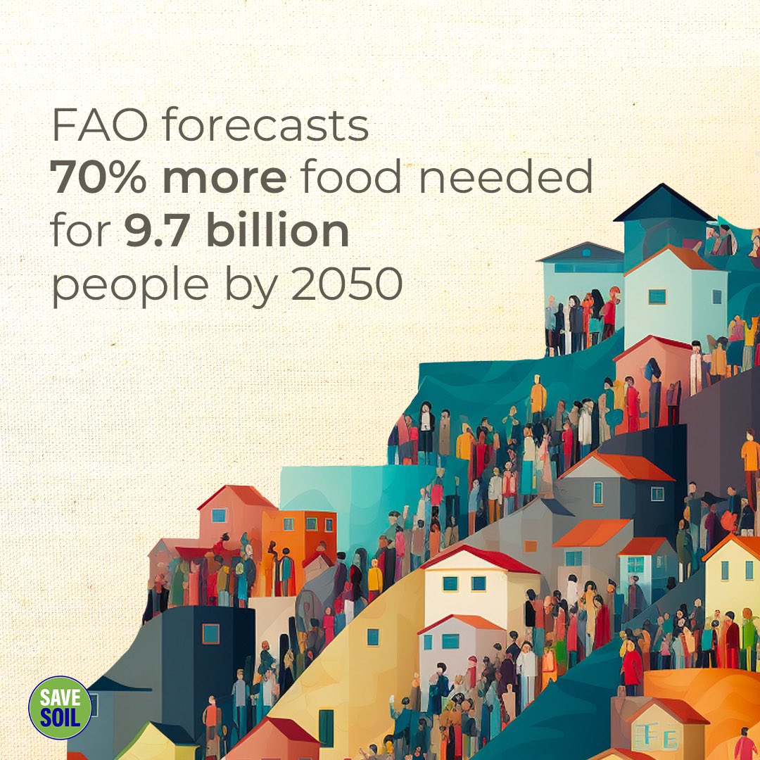 cpsavesoil's tweet photo. According to the Food and Agriculture Organization, the current population growth trends will lead to a world population of 9.7 billion people by 2050. Without enriching soil, there is not way to feed the growing population.

Source: https://t.co/2vgjc7tuqC

#WorldPopulationDay https://t.co/ALmCzB6JCC
