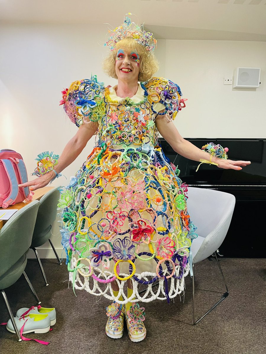It’s graduation week at @UAL My fabulous Chancellor’s outfit was designed and made by London College of fashion student Yinfang Wang. They feature a lot of recycled plastic and yes, I can sit down