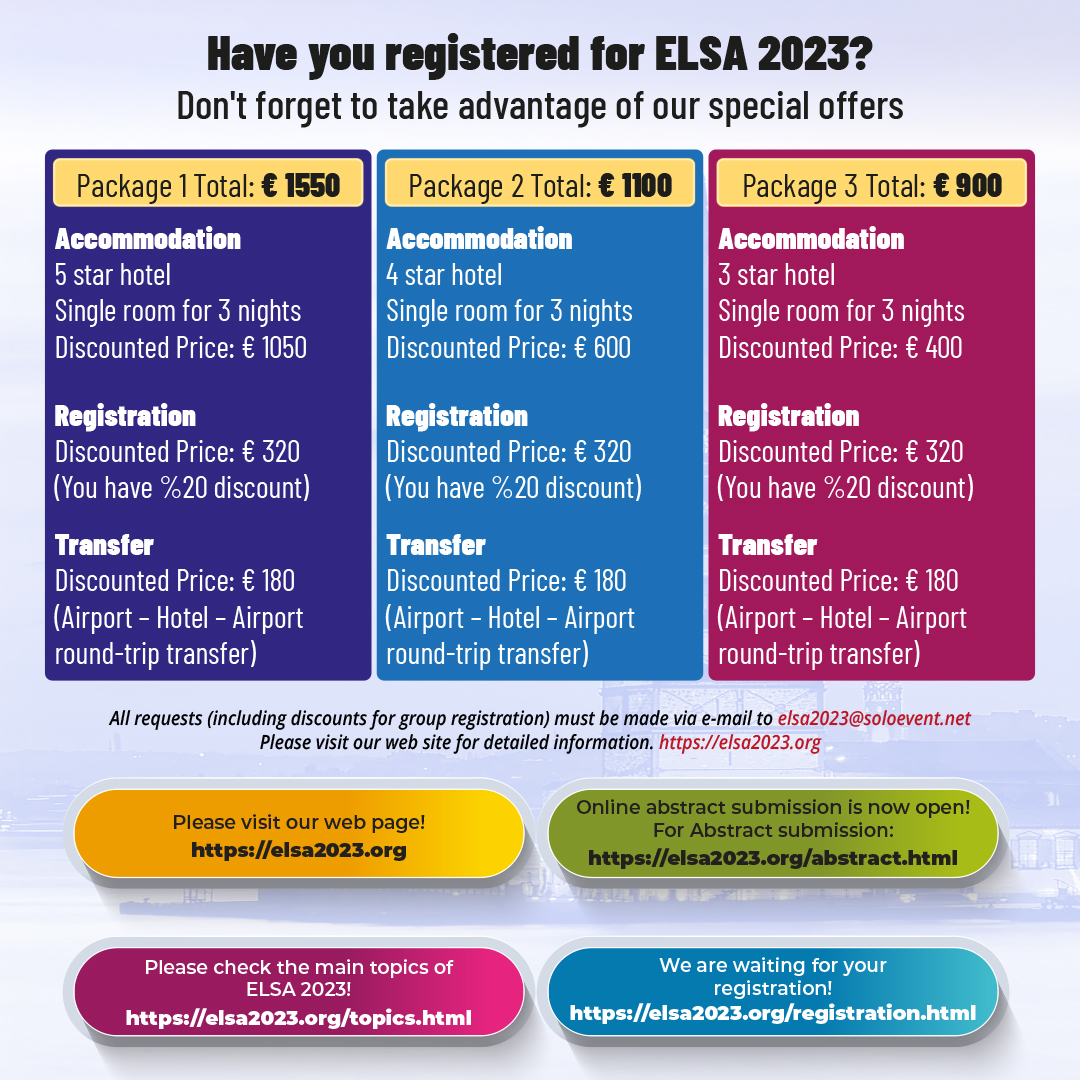 The President of the 16th Asia - Pacific Congress of ELSA, Prof M. Mahir Ozmen MD, is inviting you to the Congress, which will be held in Istanbul, Türkiye between October 5 and 7, 2023.

elsa2023.org

<a href="/mahirozmen/">Prof Dr M Mahir Ozmen</a>