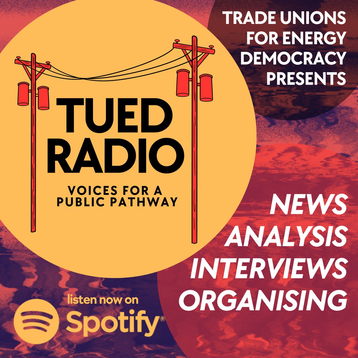 🎉Announcing: TUED Radio! 

💸Mainstream media presents green structural adjustment policies as a necessary evil...  

✊🏾There's an alternative. And a real need to foreground voices for a #PublicPathway to a just energy transition. 

📻Subscribe &amp; listen: podcasters.spotify.com/pod/show/tued-…