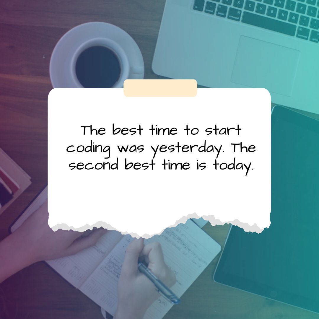 n_codingjourney's tweet photo. The best time to start coding was yesterday. the seond best time is today.
I am new to twitter so please support me by following me and I will also follow back.
#coding, #startcoding, #yesterday, #today, #programming, #codingtime, #codingjourney, #codingcommunity, #codinglife https://t.co/ZlUVQHl10g