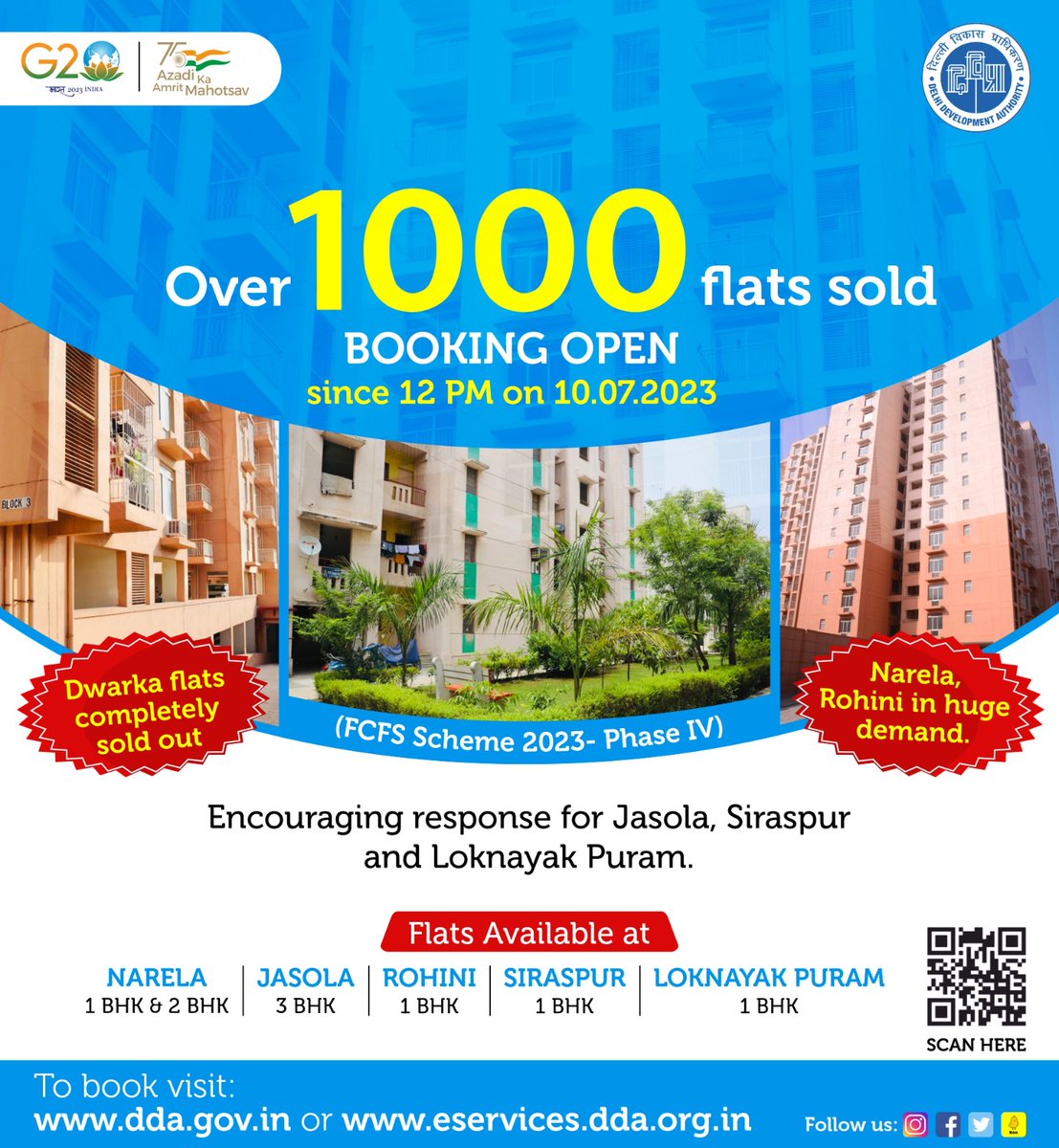 Over 1000 flats already sold across Delhi!!! Dwarka flats completely Sold  Out!! Have you booked your house in Delhi yet? To register and book, visit  https://t.co/spsJwS8TC7 or https://t.co/1PLCrBJ1xW #DDA