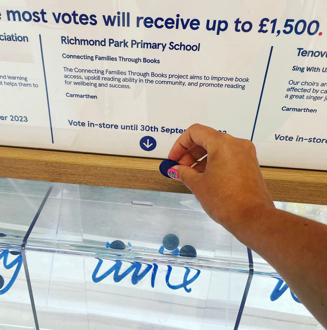 NDECharlotteT's tweet photo. If you are heading to @Tesco in #Carmarthen please support @RichmondParkCPS with your blue tokens! 

@ndeducation #Supportingschools #Teacher #NQT #TeachingAssistants #Education #Tesco #Bluetokens #Carmarthenshire https://t.co/7iRj3gL7ks