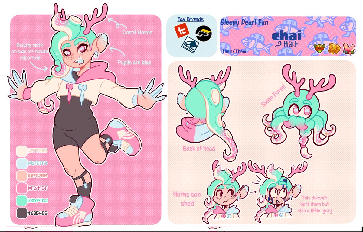 Chaimyera's tweet photo. [OC: Splatoon] Finally got around to making a new ref sheet for my sona c: https://t.co/CLh3u1w0KJ