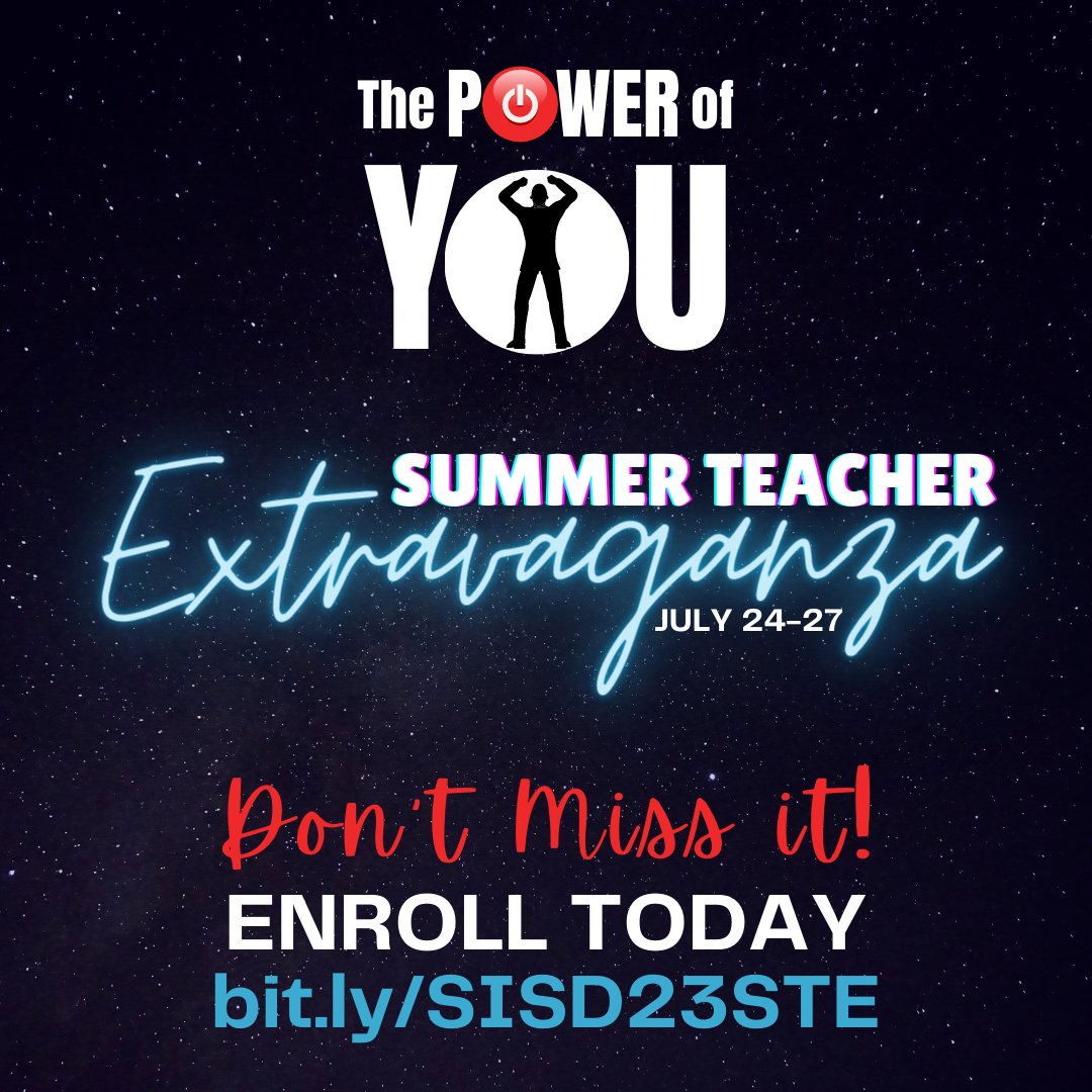 4 More Days! Enroll in your sessions today! bit.ly/SISD23STE <a href="/SpringISD/">Spring ISD</a>