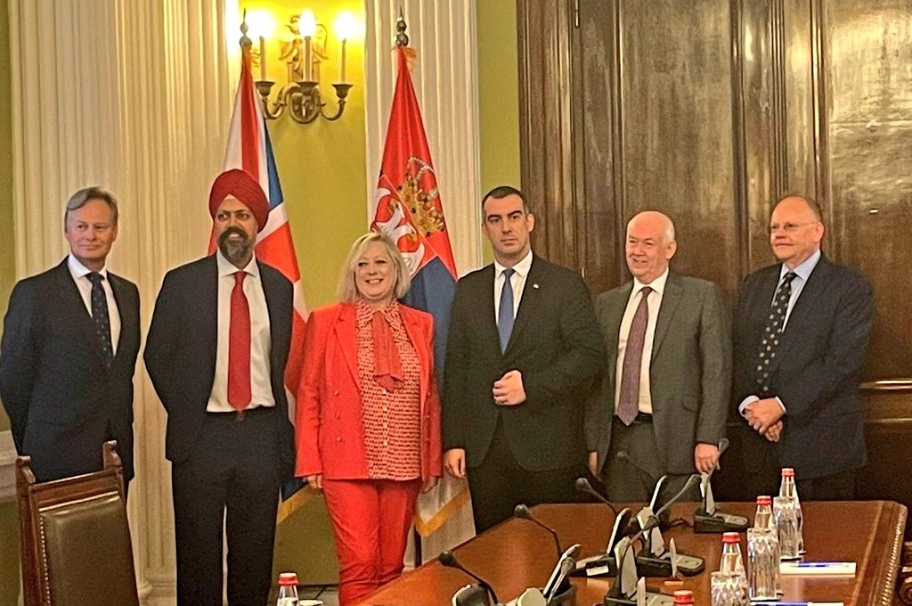 BGIPU's tweet photo. UK 🇬🇧 delegation meet the Speaker of National Assembly of Serbia 🇷🇸 &amp; key counterparts in Belgrade at commencement of interparliamentary visit led by @JackieDP with @WayneDavid_MP @Offord4Hendon @TanDhesi &amp; Lord Rennard.  Very grateful to support of @ukinserbia for this visit. https://t.co/23niUjb4WO