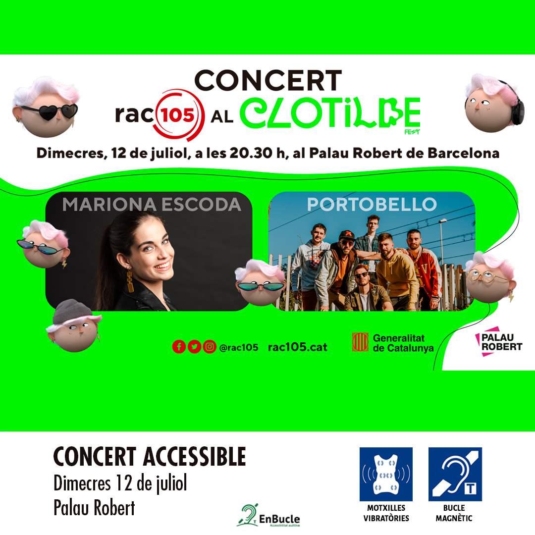 EnBucleBcn's tweet photo. 🟢 Demà dimecres estarem al Palau Robert dins el #ClotildeFest serà accessible amb motxilles vibratòries i bucle magnètic. 🎟️ Reserva d'entrades per a persones sordes a info@enbucle.com #culturaaccessible #musicaaccessible #accessibilitat #motxillesvibratòries #concertaccessible https://t.co/spUbOtDeKo