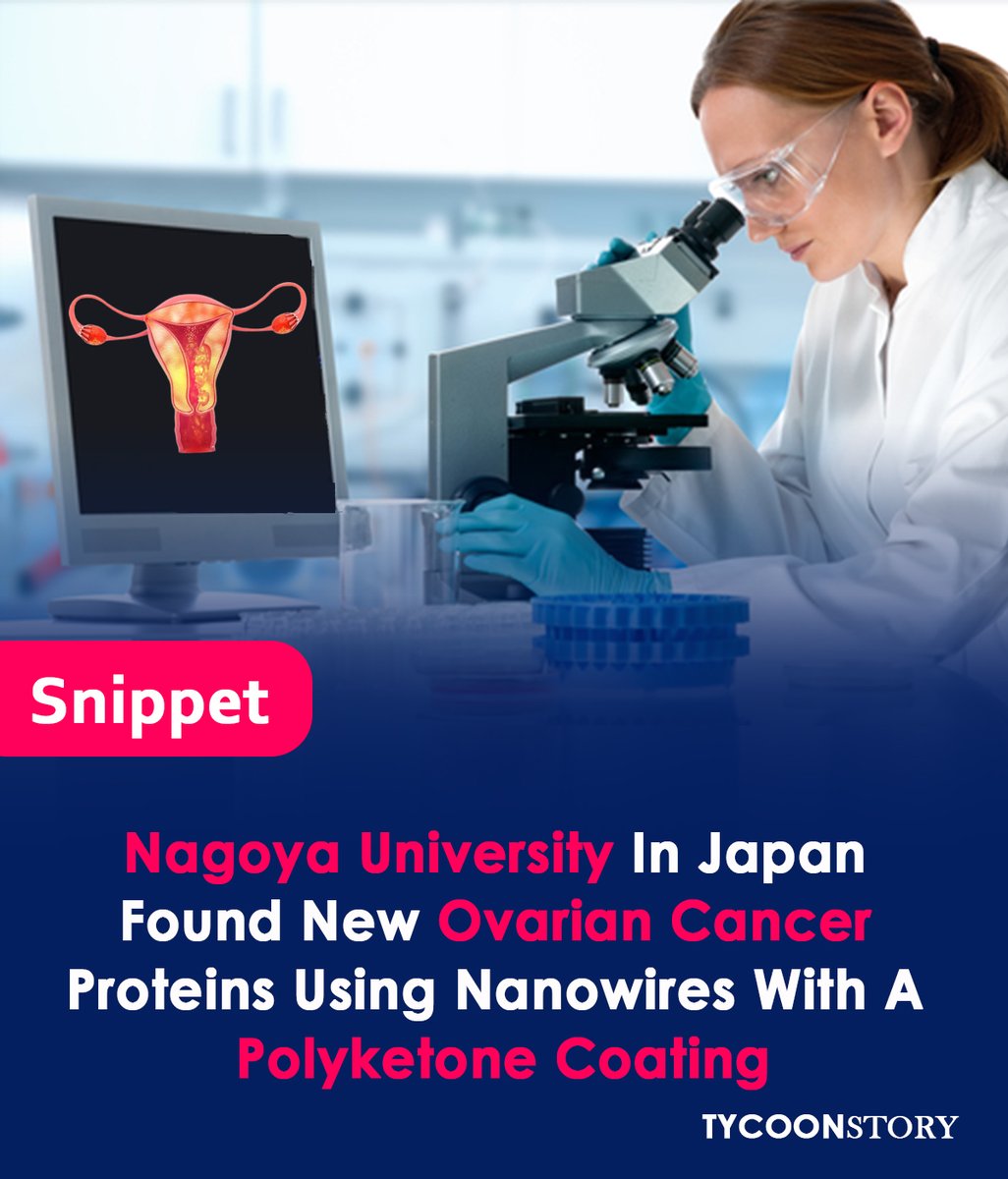 TycoonStoryCo's tweet photo. Nagoya University researchers identified 3 new ovarian cancer biomarkers using nanowires with polyketone coating
#university #medicine #tokyo #health #cancerresearch #HGSC #CancerDetection #InnovativeTechnology #Polyketones #EVIsolation #NanowireCoatings #ovariancancerawareness https://t.co/cncaYxWJ6J
