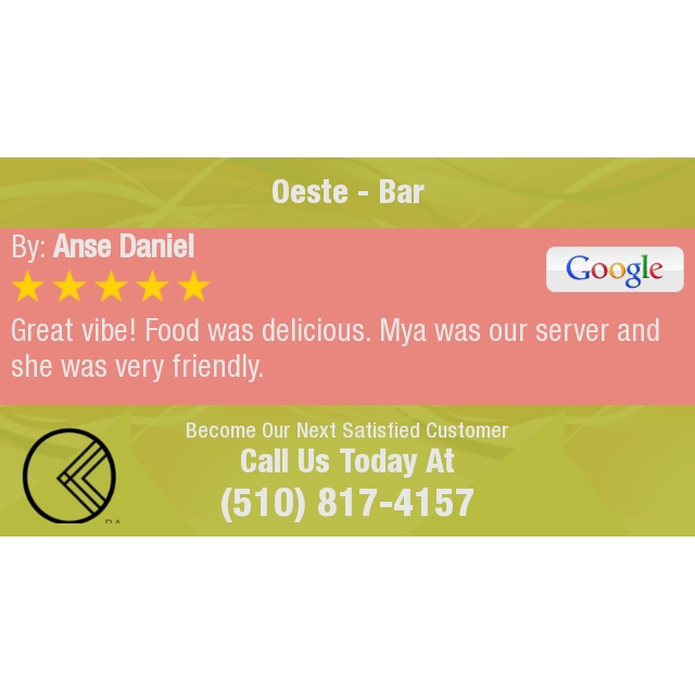 5 Star: Anse D. "Great vibe! Food was delicious.  Mya was our server and she was very..." maps.google.com/?cid=911909947…