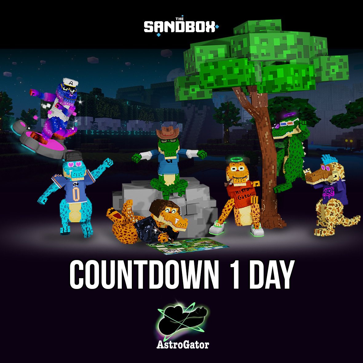 Final countdown! The collection of AstroGator will be launched in The Sandbox, becoming avatars in The Sandbox metaverse. Join AstroGator fam on their adventure in The Sandbox. 🐊🚀 🌐

<a href="/astrogator_fam/">AstroGator Fam</a> #AstroGatorCastle #InteroperableAvatar 🕹️ <a href="/TheSandboxGame/">The Sandbox</a> <a href="/TheSandboxCH/">The Sandbox 中文專頁</a>
