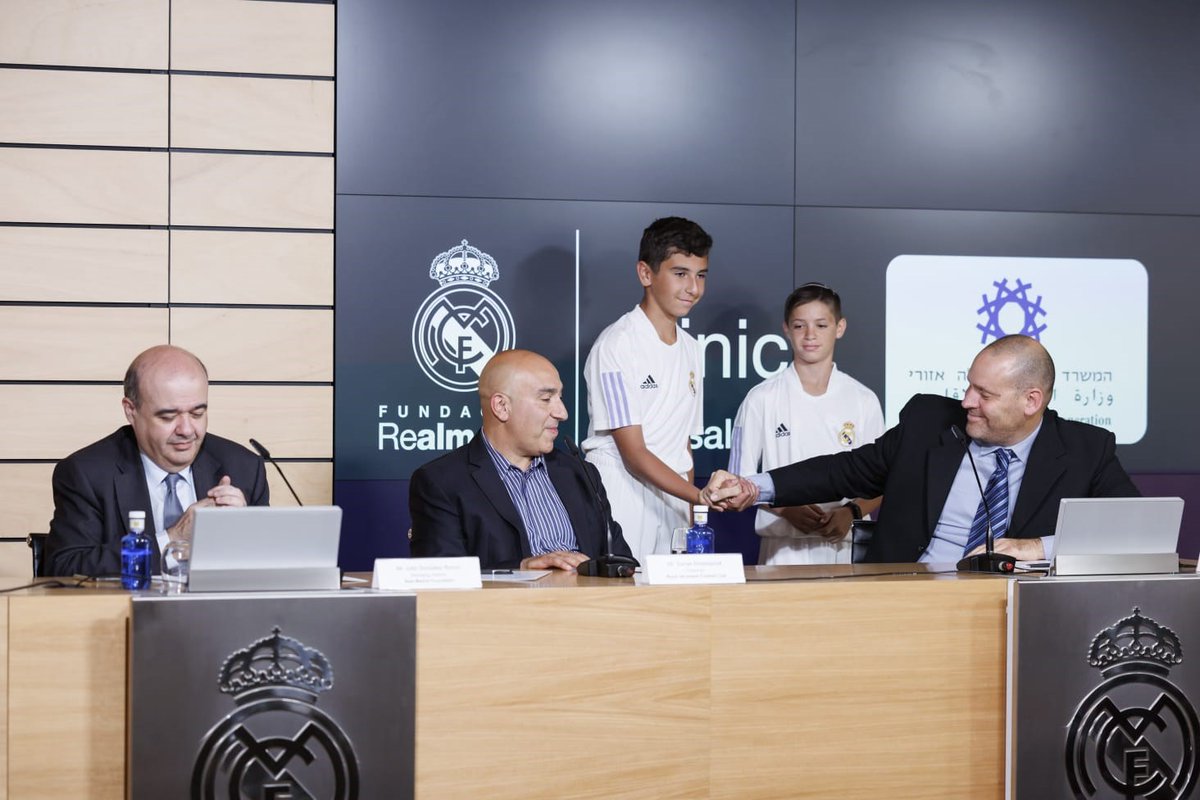 Israel's tweet photo. This summer, 1800 boys and girls from Israel, the Palestinian territories and various countries in the region will participate in a football/soccer camp in Jerusalem thanks to an incredible joint project of @realmadriden and the @TheMinistryofR2 . 

Last week, participants celebrated the opening of the camp with a festive and inspiring ceremony.

Thank you all of the individuals and parties involved in this beautiful initiative ❤️⚽