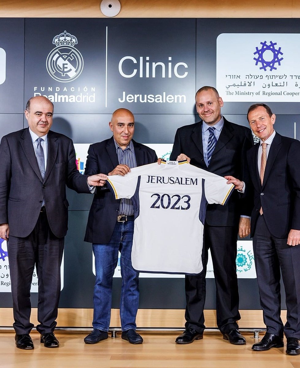 Israel's tweet photo. This summer, 1800 boys and girls from Israel, the Palestinian territories and various countries in the region will participate in a football/soccer camp in Jerusalem thanks to an incredible joint project of @realmadriden and the @TheMinistryofR2 . 

Last week, participants celebrated the opening of the camp with a festive and inspiring ceremony.

Thank you all of the individuals and parties involved in this beautiful initiative ❤️⚽