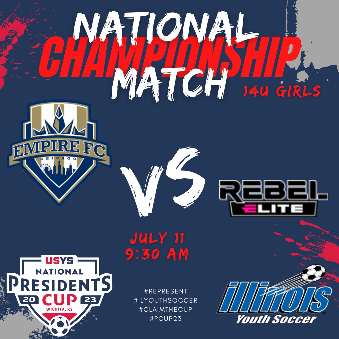 ILYOUTHSOCCER's tweet photo. It’s Championship day at the @usyouthsoccer National Presidents Cup. 4 Illinois teams will be competing for a National title today. LIVE STREAM https://t.co/a9ozlaq6Nk https://t.co/0OJfMDAMTx