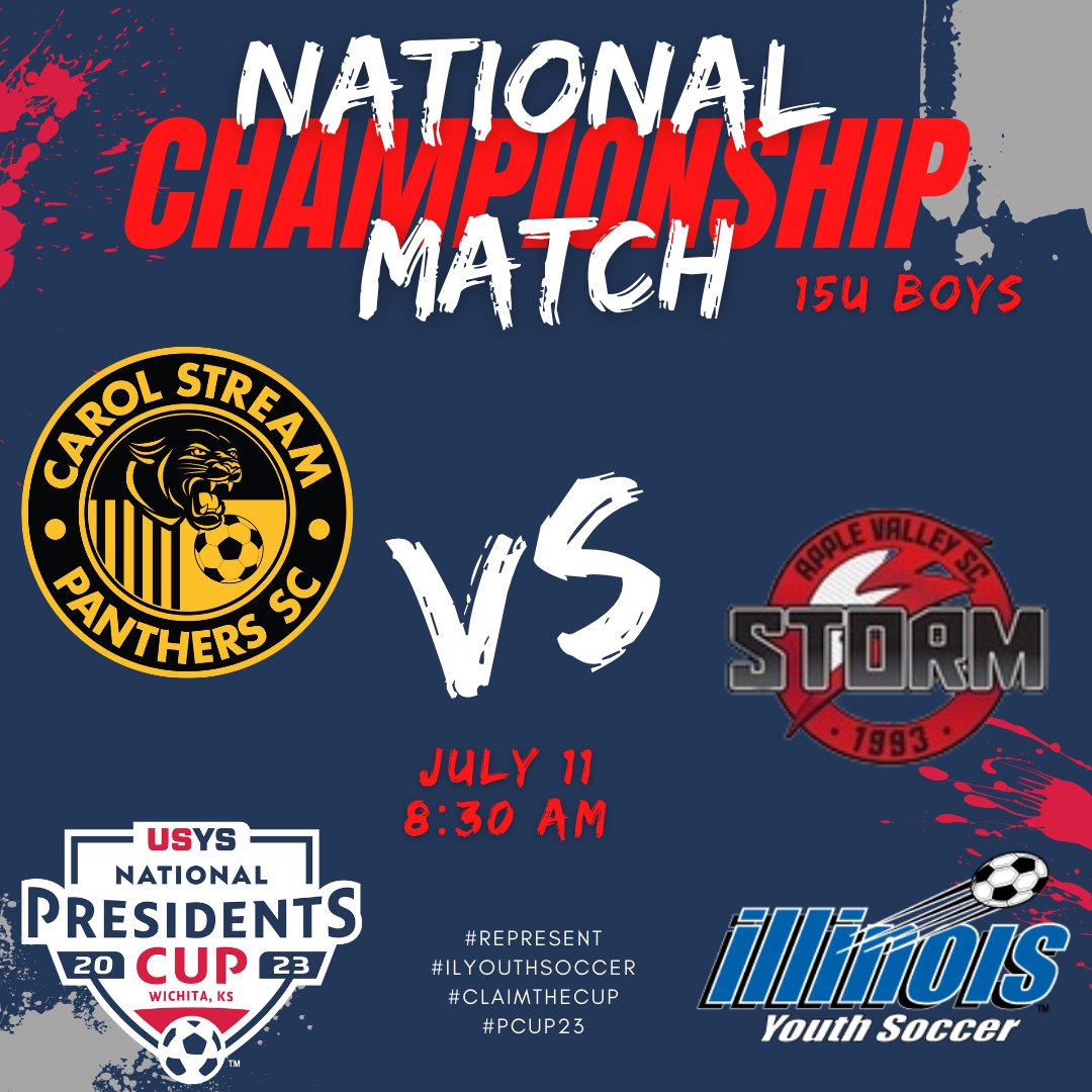 ILYOUTHSOCCER's tweet photo. It’s Championship day at the @usyouthsoccer National Presidents Cup. 4 Illinois teams will be competing for a National title today. LIVE STREAM https://t.co/a9ozlaq6Nk https://t.co/0OJfMDAMTx