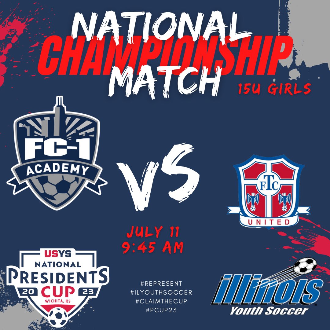 ILYOUTHSOCCER's tweet photo. It’s Championship day at the @usyouthsoccer National Presidents Cup. 4 Illinois teams will be competing for a National title today. LIVE STREAM https://t.co/a9ozlaq6Nk https://t.co/0OJfMDAMTx