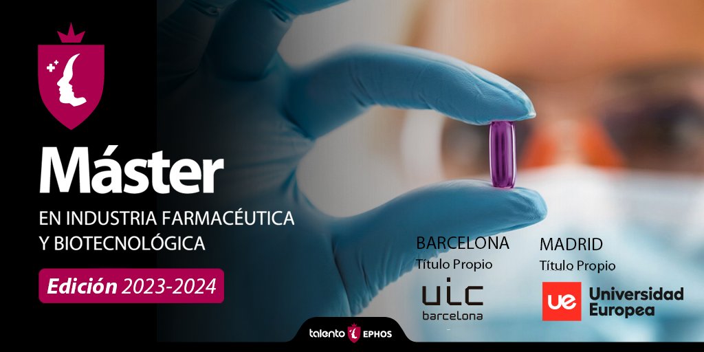 talento_ephos's tweet photo. Máster en Industria Farmacéutica y Biotecnológica

🔹12 meses de prácticas remuneradas garantizadas en importantes compañías del sector.

¡Proceso de selección abierto!
https://t.co/sXTdpJspob

#TalentoEPHOS #FormandoyDesarrollandoLíderes #IndustriaFarmaceutica #Madrid #Barcelona https://t.co/L6m0UtxhiW