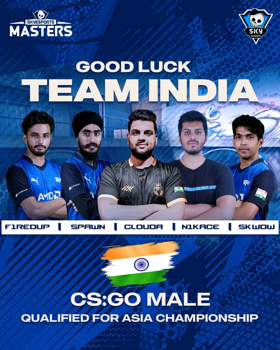 skyesportsintl's tweet image. Rising together, the Indian CS:GO team steps into the battleground ready to conquer and make their mark on the global stage!

Indian Female Team represents -
Sway, Xyaa, Crackshot, Stormy &amp;amp; Coco

Indian Male Team represents -
F1redup, Spawn, Clouda, N1kace, Skwow

We wish all the…